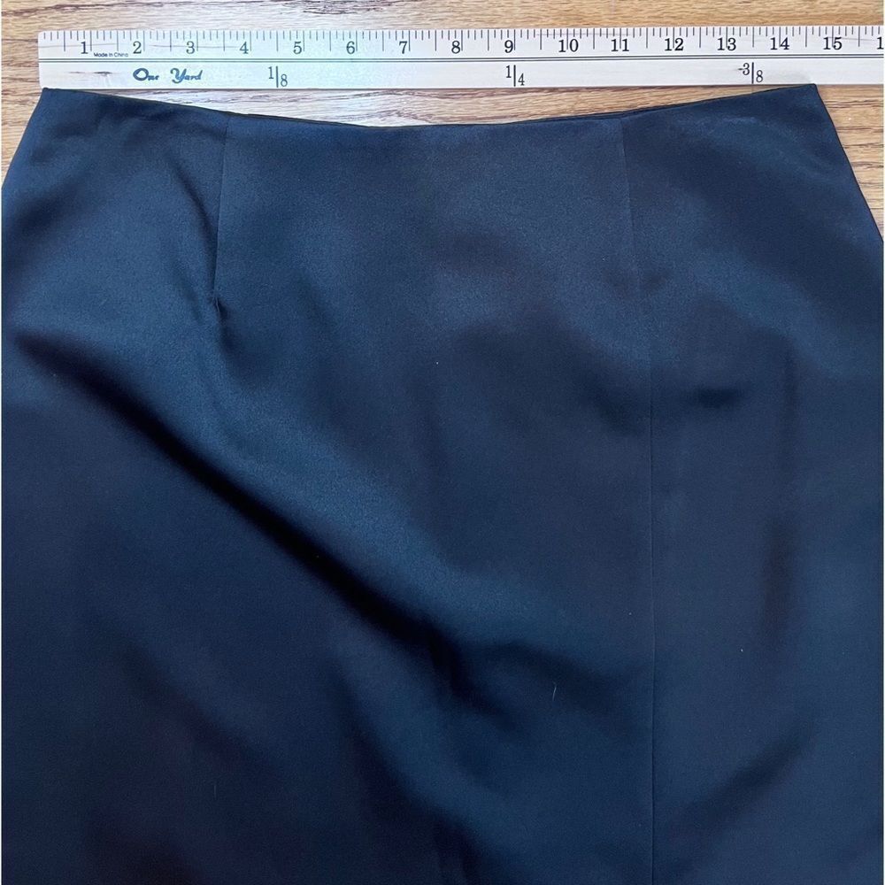 Cache’ Black Satin Short Evening Skirt Side Slit … - image 7